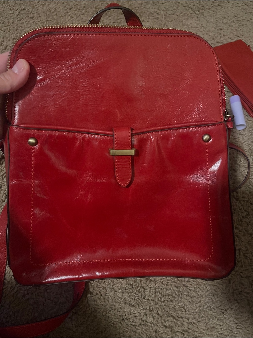 Vintage Lodis Red Leather  Bag